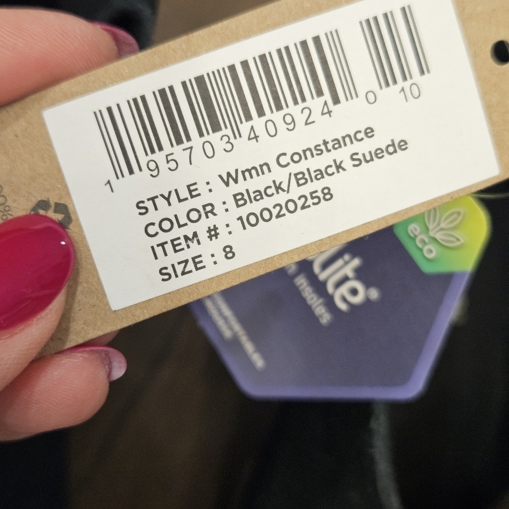 NWT TOMS Constance Black Suede Ortholite Ankle Boots - Size 8 - Picture 9 of 13